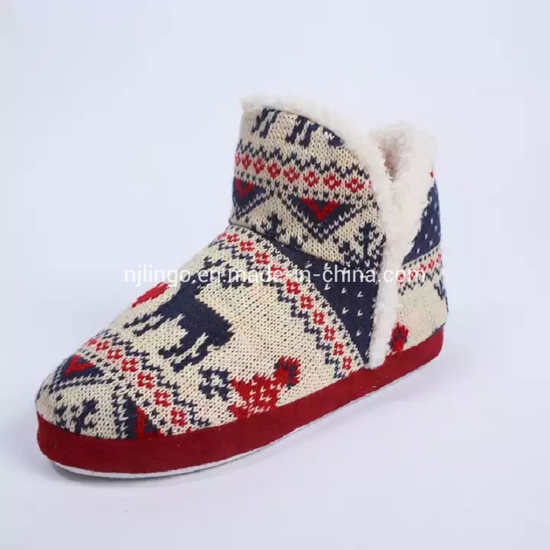 Christmas Deer Lady New Slippers Shoes Women Indoor Slide Knitted OEM Boots