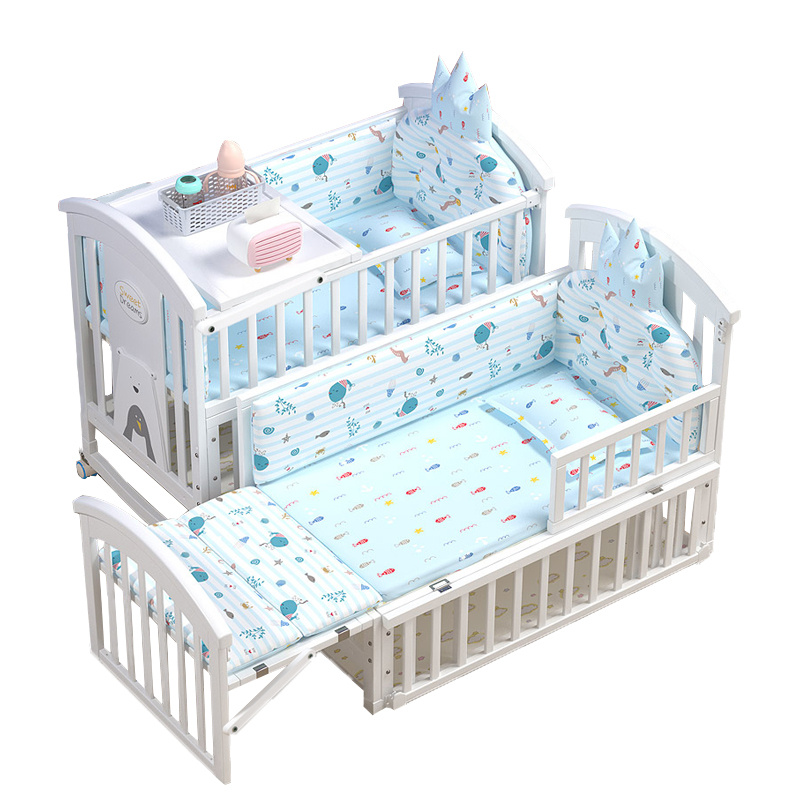 Pine Wooden Baby Furniture Baby Bed Designs on Wheels