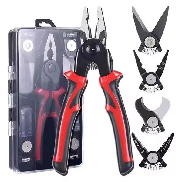 Multifunctional 5 In 1 Replaceable Pliers Head Wire Stripping And Crimping Needle Nose Pliers Wire Pliers
