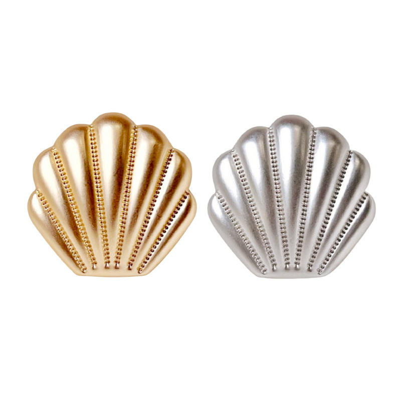 Shell Shape Metal Button Cardigan Clothes Shank Silver Gold Buttons 18mm 23mm