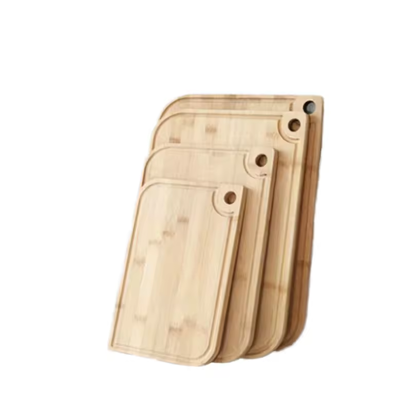 1pc Versatile Chopping Board Kitchen Practical Kneading Board Non- Base For Cutting Fruits Vegetables And Easy Clean Wood Color