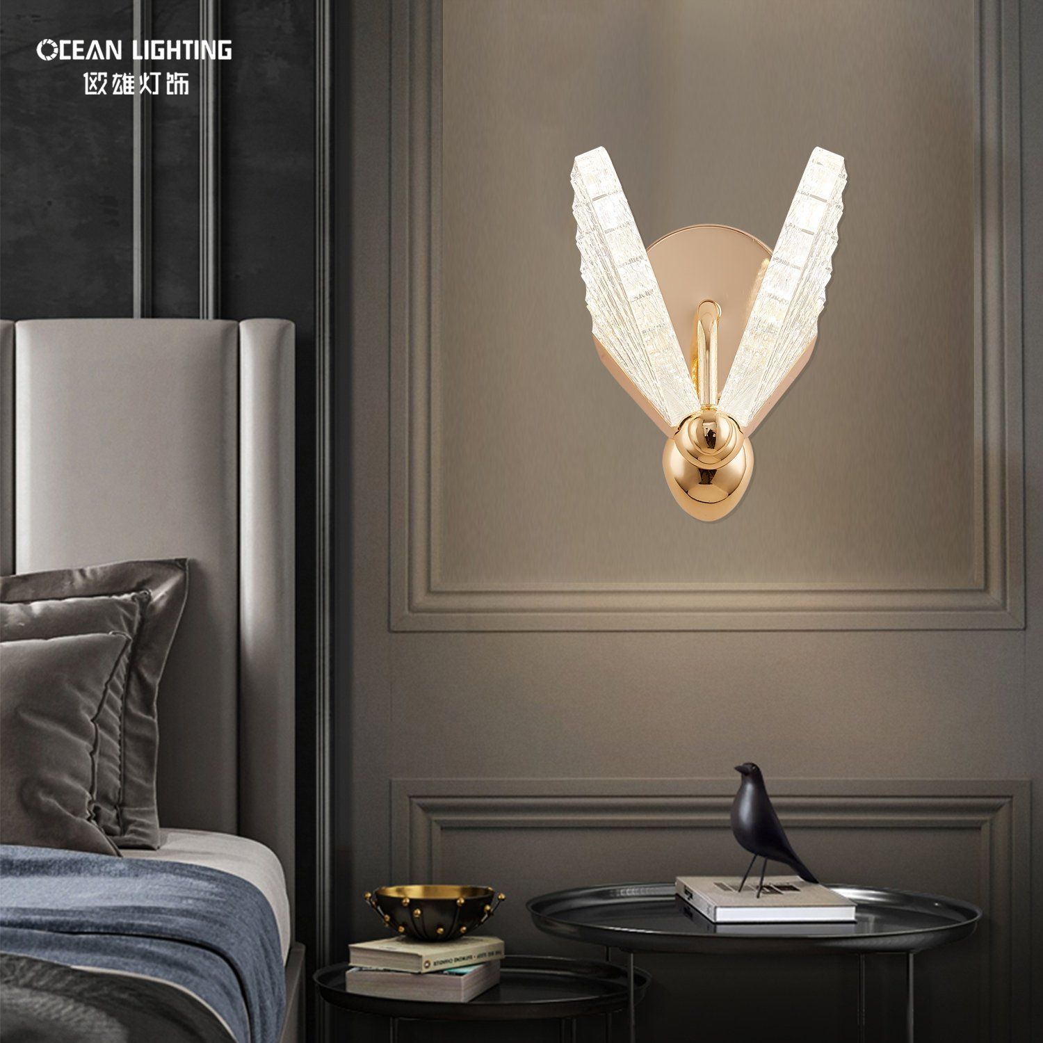 Ocean Lighting Chinese Manufacturing Latest Design Hotel Restaurant Cafe Butterfly Ceiling Wall Lamp