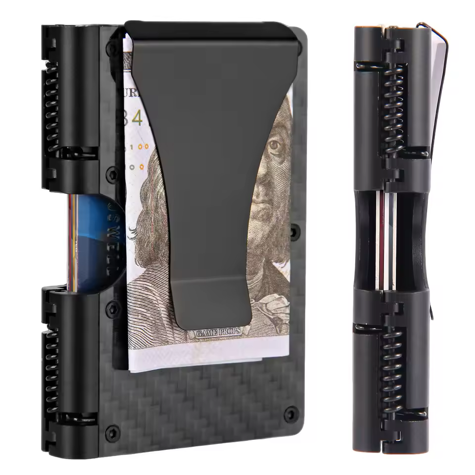 Ready To Ship C Shape Cut-out Aluminum Wallet Rfid Blocking Slim Wallet