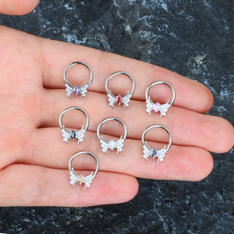 Titanium Buttlyfly Clicker Ear Nose Piercing Helix Stud Body Jewelry
