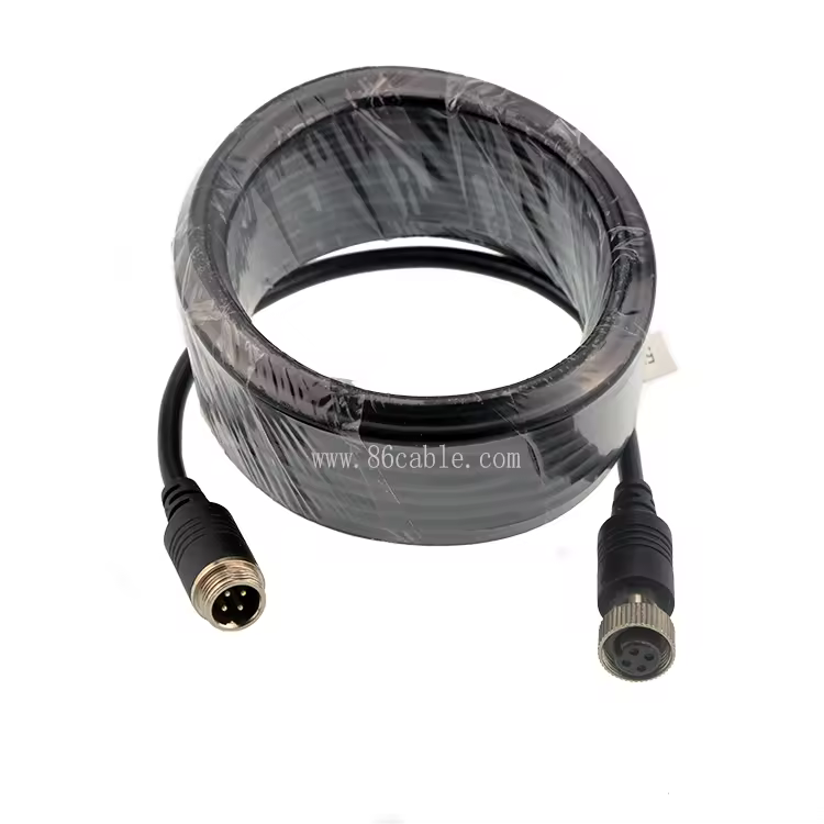 Stock 5meters 4pin Gx12 Aviation Male To Female Reversing Camera Rear View Cameras Extension Cable 5m Connection Cable
