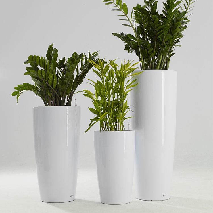 Factory Direct Home Garden Nordic Style Large Size Glazed Plastic Cylinder Vertical Planter Big Flower Vase Pots for Plants