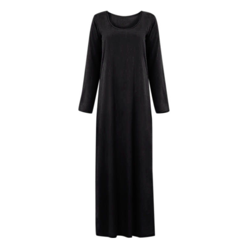 Modest Dress Fashionable Modest Muslim Blank Long Sleeved Dress High Quality Cotton