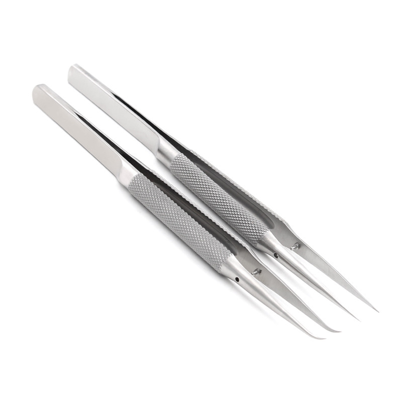 Ophthalmic Surgical Instrument: Ultra-Fine Tip Tweezers with Round Handle