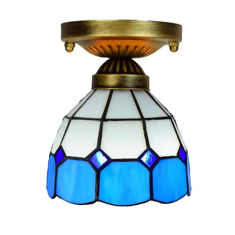 Design Tiffany Led Ceiling Lamp Modern Iron Base 40w Power For Home Office Hotel Bulk Order Discount