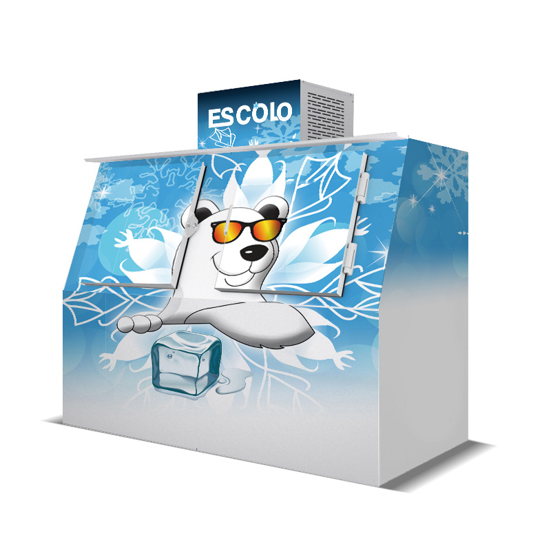 Solid Door Ice Freezer Indoor / Outdoor Bagged Ice Merchandise/Ice Storage Bin Freezer