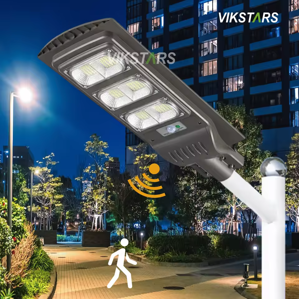 80w 120w 160w All In One Solar Street Light With Remote Control Radar Induction Sensor For Path Garden Lighting Retails