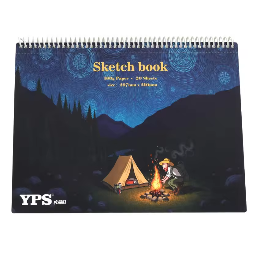 Top A4 Spiral Bound Sketchbook Hardboard Cover For Artists 160gsm Acid-free Water Color Paper Custom Logo For Alcohol Markers