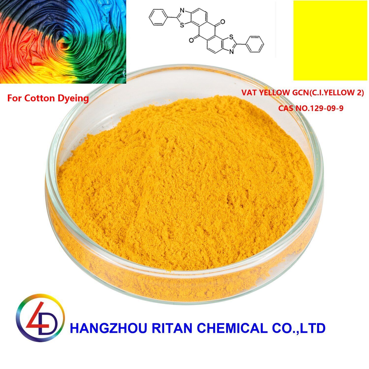 High-Quality Wholesale Vat Dye Yellow Gcn (C. I. Vat Yellow 2) for Fabric Dyeing