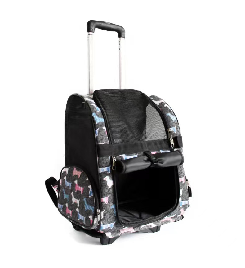 Removable Stroller Rolling Wheels Comfort Travel Car Seat Small Dogs Cats Puppies Large Pet Carrier with Trolley
