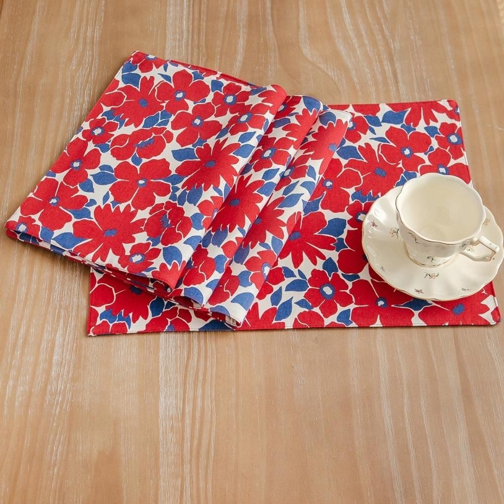 Cotton Linen Table Mat Double Layer Placemat Printed Mi22157