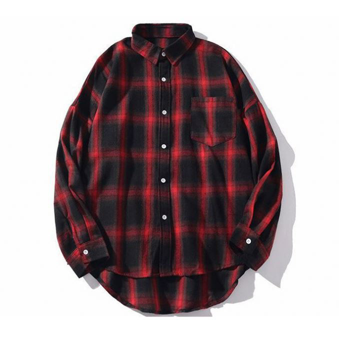 2025 Spring Plaid Shirts Men′ S High Quality Casual Flannel Men Oversized Loose Retro Long-Sleeved Shirts