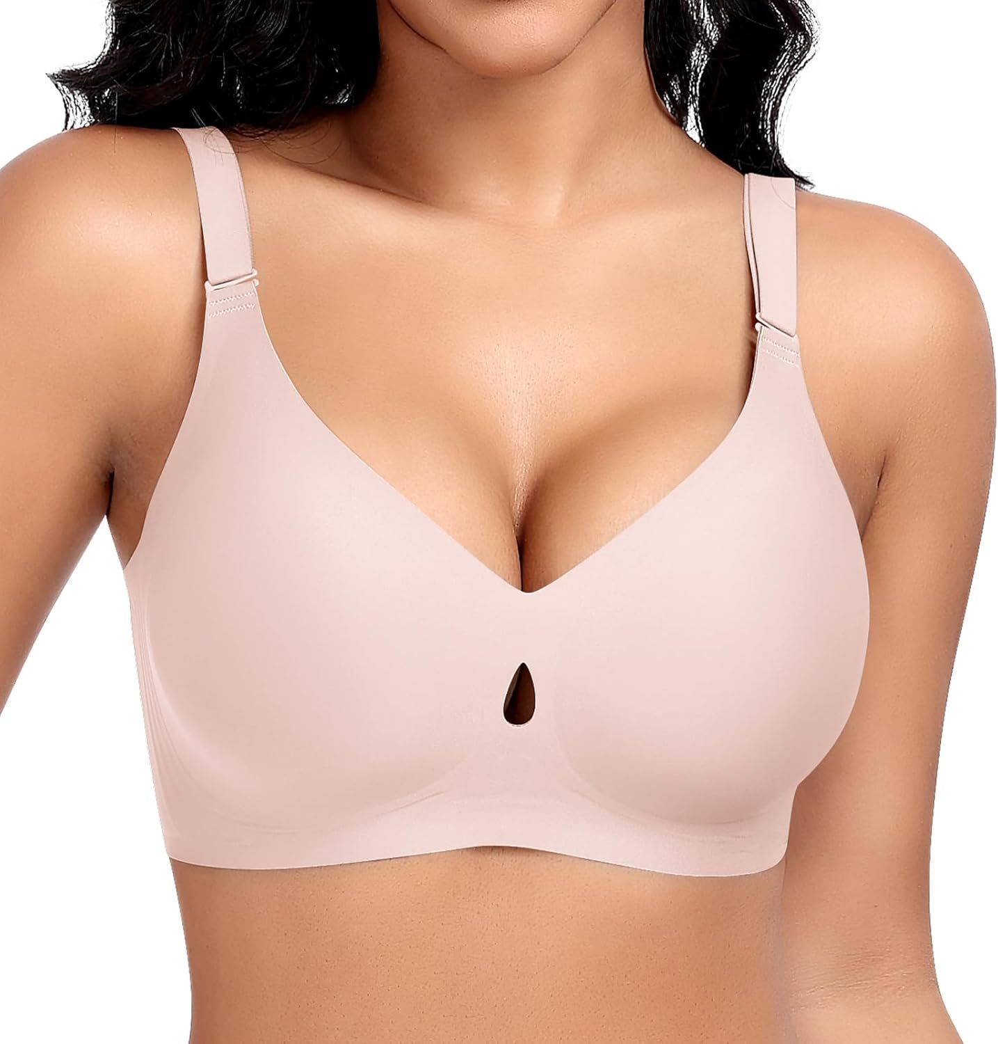 Women Plus-Size Solid Comfortable Seamless Wireless Push-up Bonding Bra