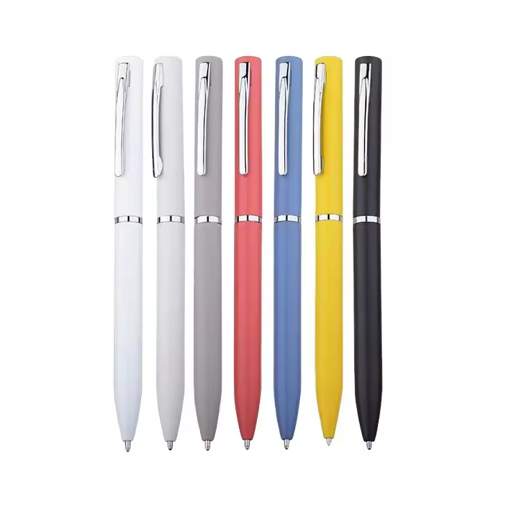 Twistable White Red Metallic Metal Promotional And Cheap Price Aluminum Ballpoint Ball Pens