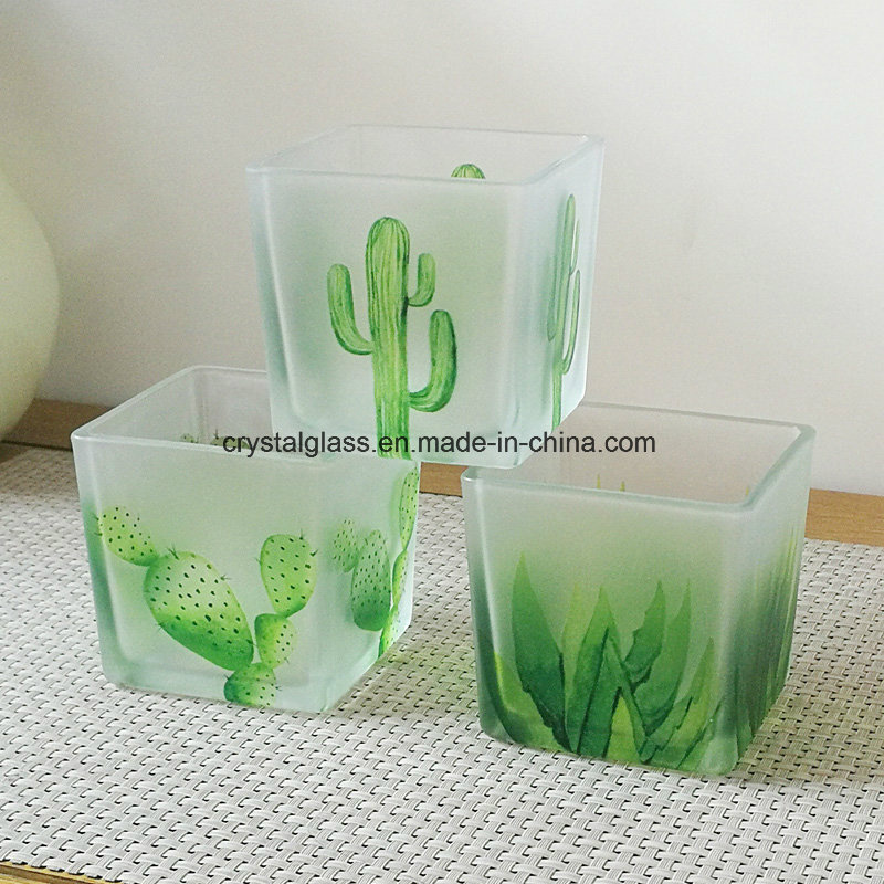 Patterned Glass Candle Holders Festival Decoration Glass Candlestick