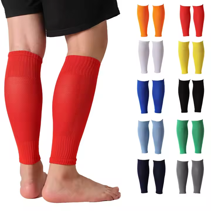 Football Basketball Sports Leg Sleeve Elastic Calf Shin Pads Compression Long Footless Soccer Socks