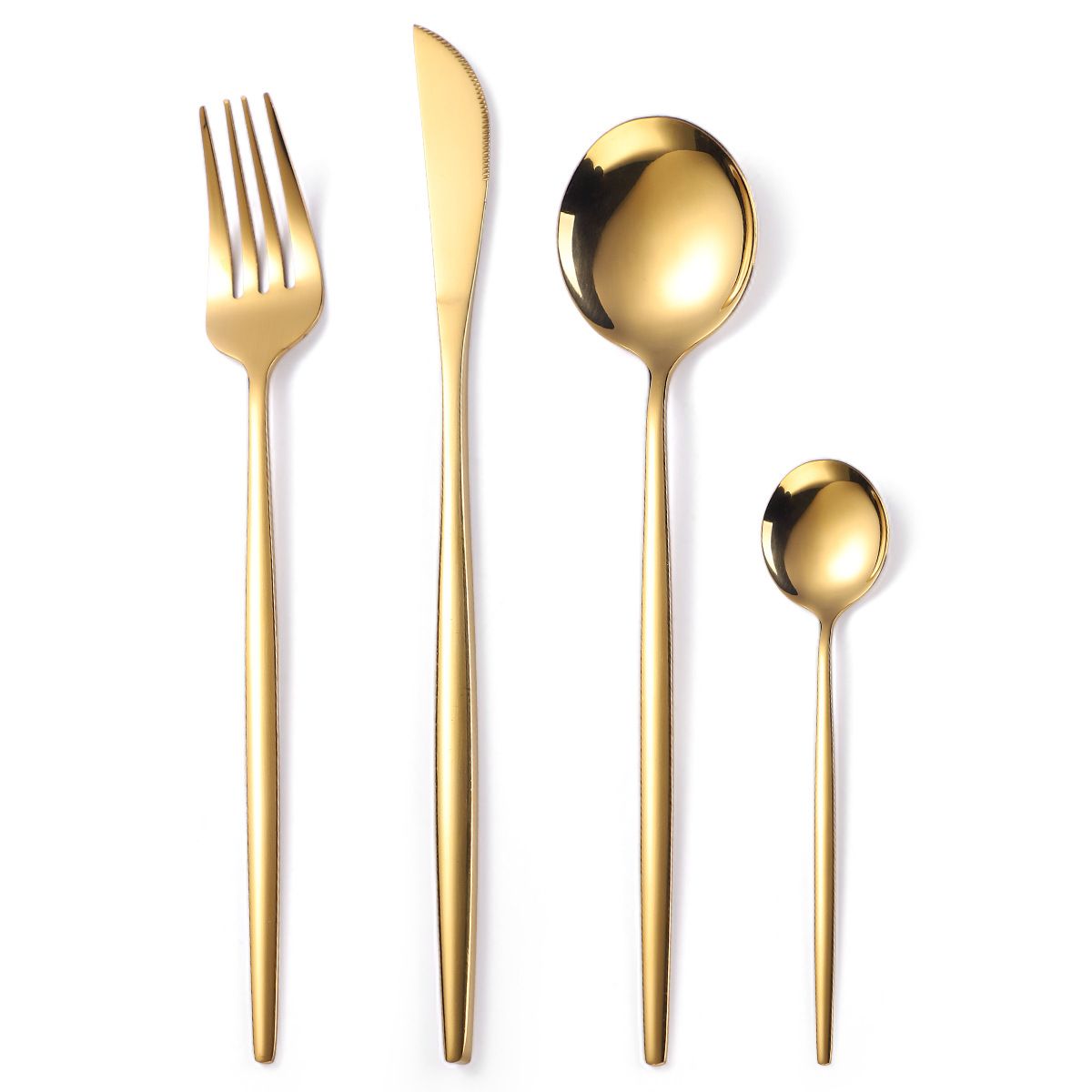 4 PCS Sets Portugal Stainless Steel 410 Wholesale Gold Cutlery