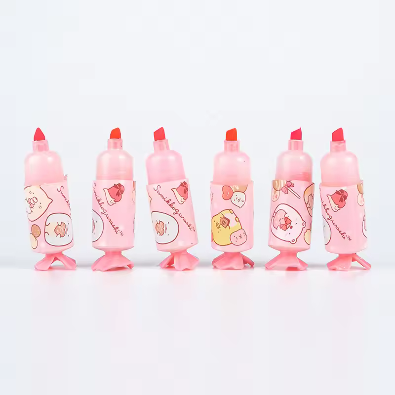 Soododo Mini Candy Highlighters Hot Sale Manufacturers' Doodle Pens Oblique Cute Cartoon Design For Students Children Candy