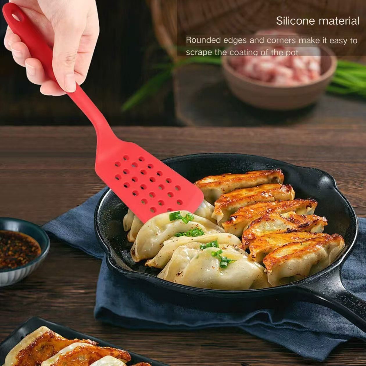 Silicone Kitchenware Set Non-Stick Silicone Spatula Cooking Spatula Spoon Colander Utensil