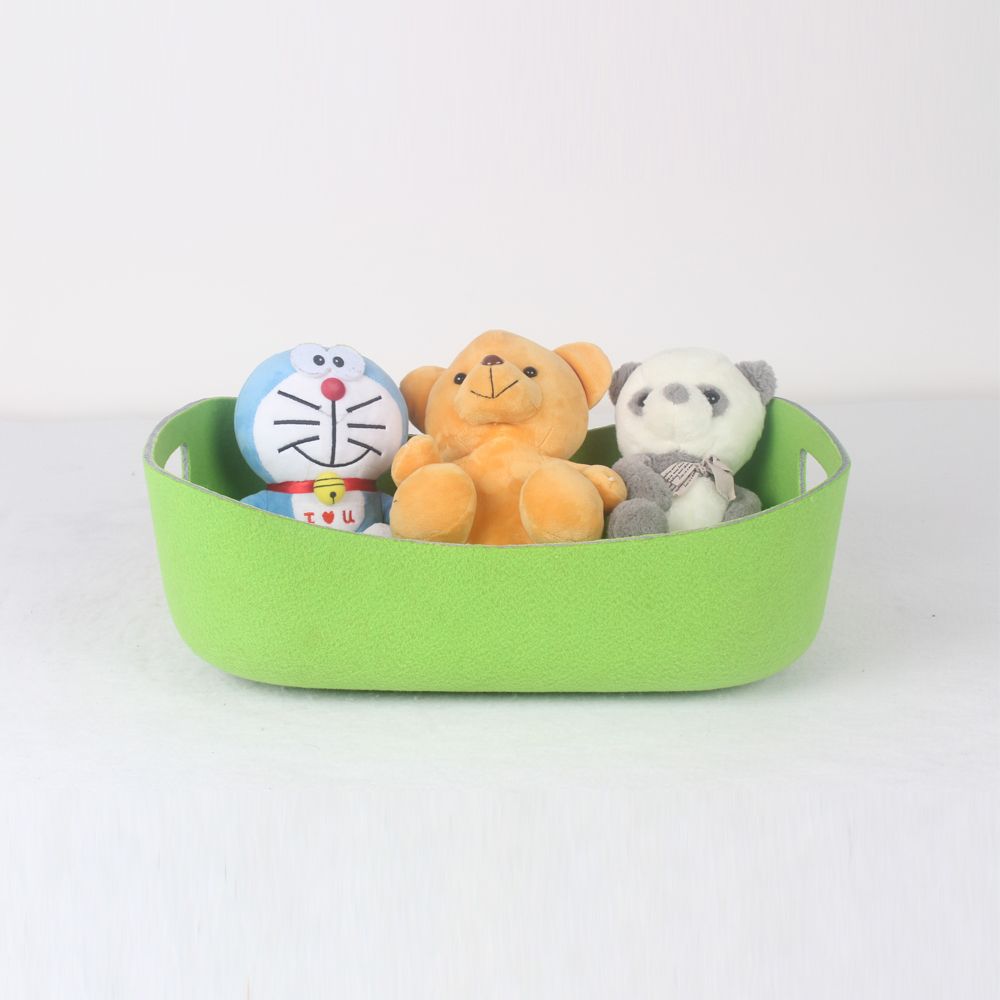 Pet Felt Fabric Storage Boxes Drawer Cube Container Without Lid Thick and Heavy Duty Wardrobe Felt Storage Basket with Handle