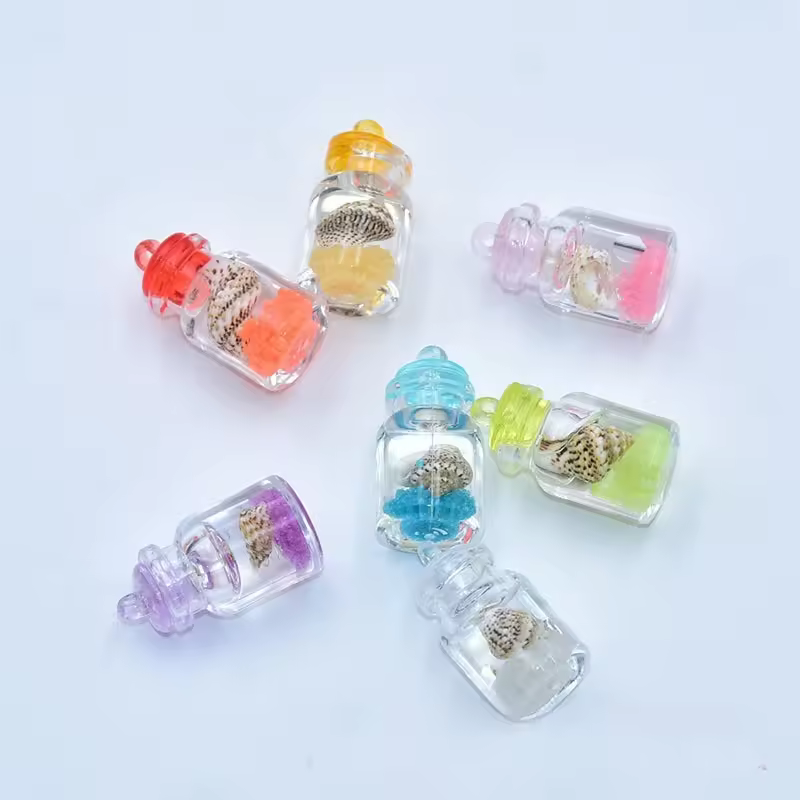 Best Selling Miniature Current Bottle Whelk Resin Molds Mobile Phone Decoration Bling Charms For Junk Case