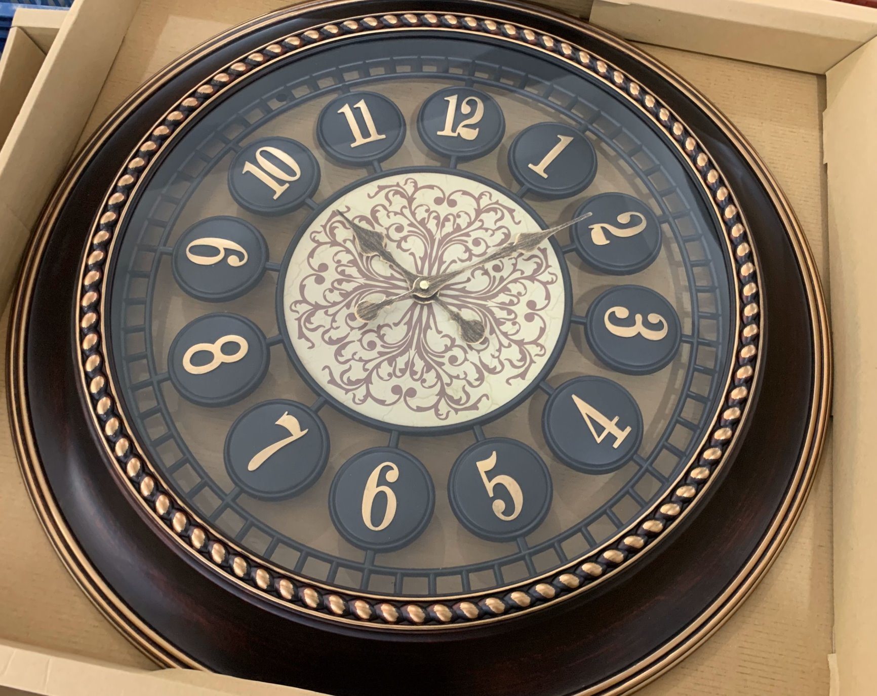 Big Size Plastic Round European Retro Design Quartz Wall Clock