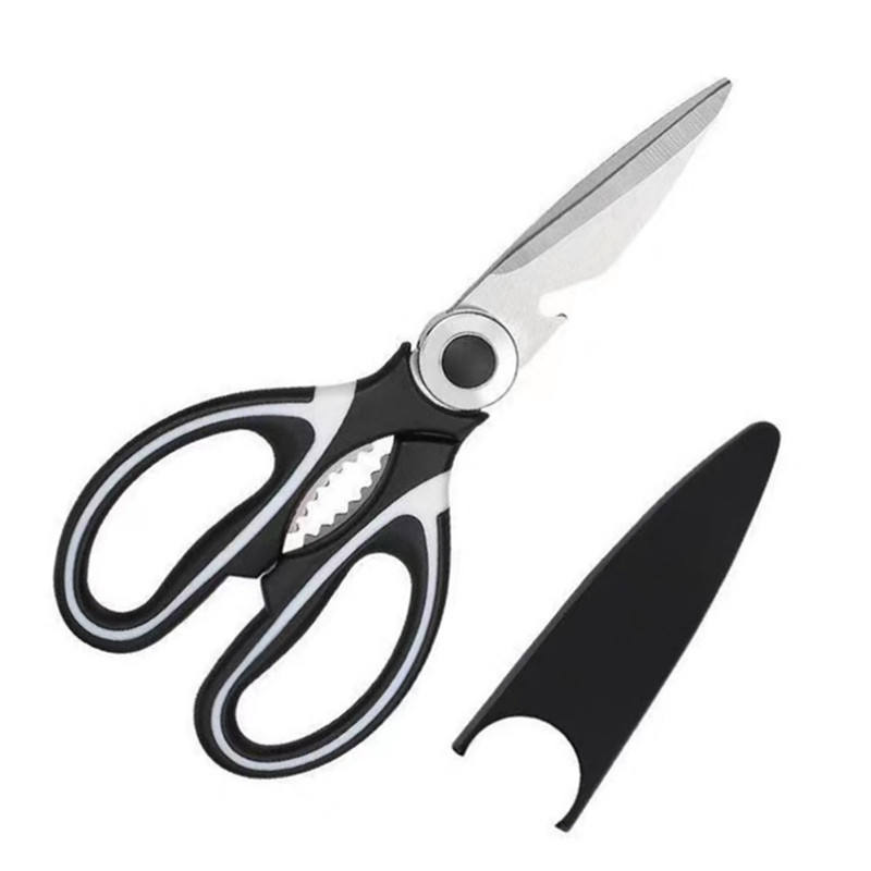 Multifunctional Stainless Steel Kitchen Scissors Plastic Strong Chicken Bone Scissors Manual Household Food Scissors Oem