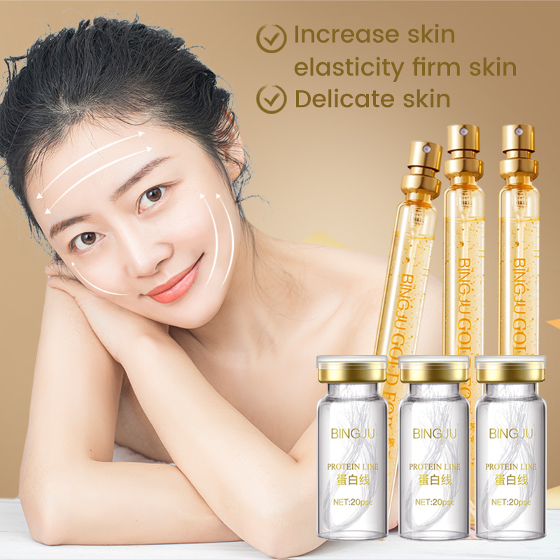 Best Selling Collagen Threads No Needle Protein Collagen Thread with 24K Gold Serum
