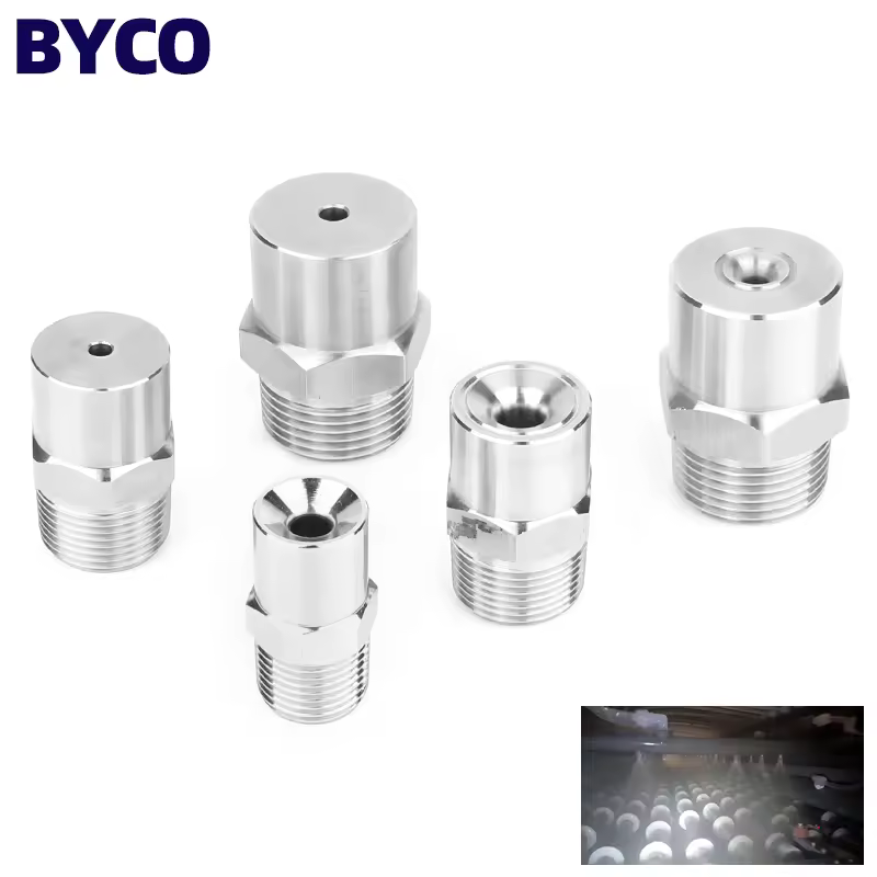 Byco 90° 120° Nozzle Manufacturer Low Pressure Low Flow Stainless Steel Water Full Cone Spray Nozzles