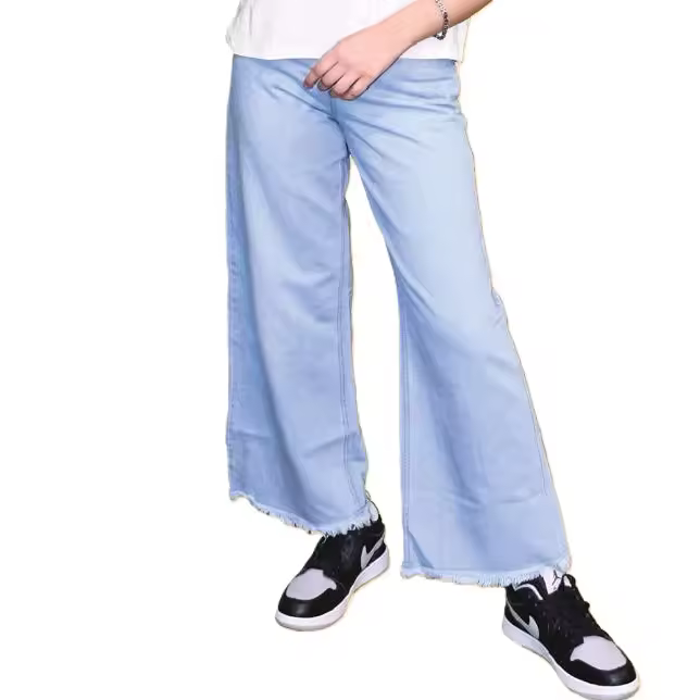 Hot Selling Best Quality Breathable Baggy Style Women's Denim Cargo Pants Elastic Waist Closure-summer Must-have