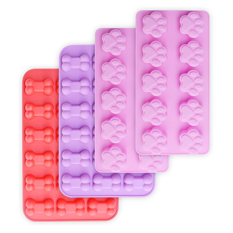 in Stock Baking Tools Wholesale Cat Paw Dog Bone Shaped 3D Cookies Silicone Mold for Chocolate