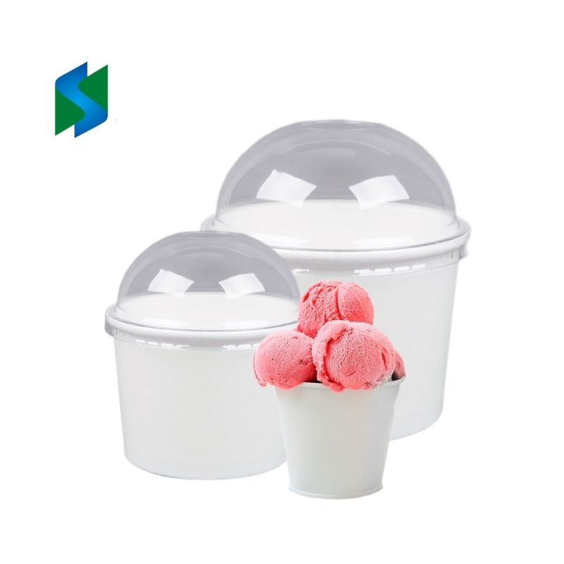 Low MOQ 20oz Disposable Ice Cream Paper Bowl Sets Jiushun Factory Supply Paper Gelato Bowl with Private Logo