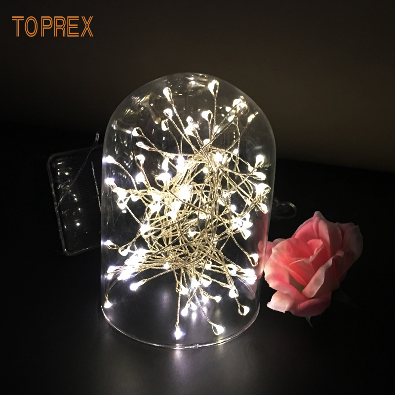 Toprex Wholesale LED Solar Panel Fairy String Light Christmas New Year Outdoor Garden Decor Waterproof Atmosphere Night Light