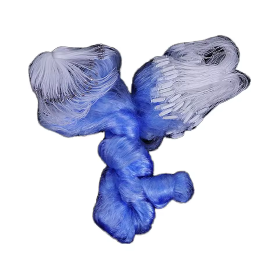 Hot Selling Blue Gill Net 3-layer 1.2m Depth 50m-100m Length Fishing Gill Nets With Double Knot Type