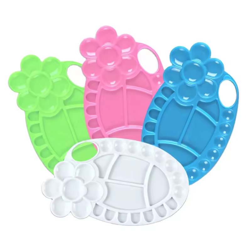 Boyi Xuan Cheap Factory Price 4 Colors Oval 26 Holes Paint Palette For Gouache Watercolor Acrylic Oil Painting