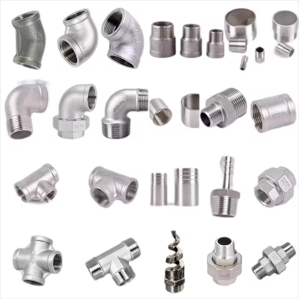 Free Sample Stainless Steel 201 304 Multi-type Male Female Reducing Elbow Tee Cross Union Cap Coupling Thread Pipe Fittings