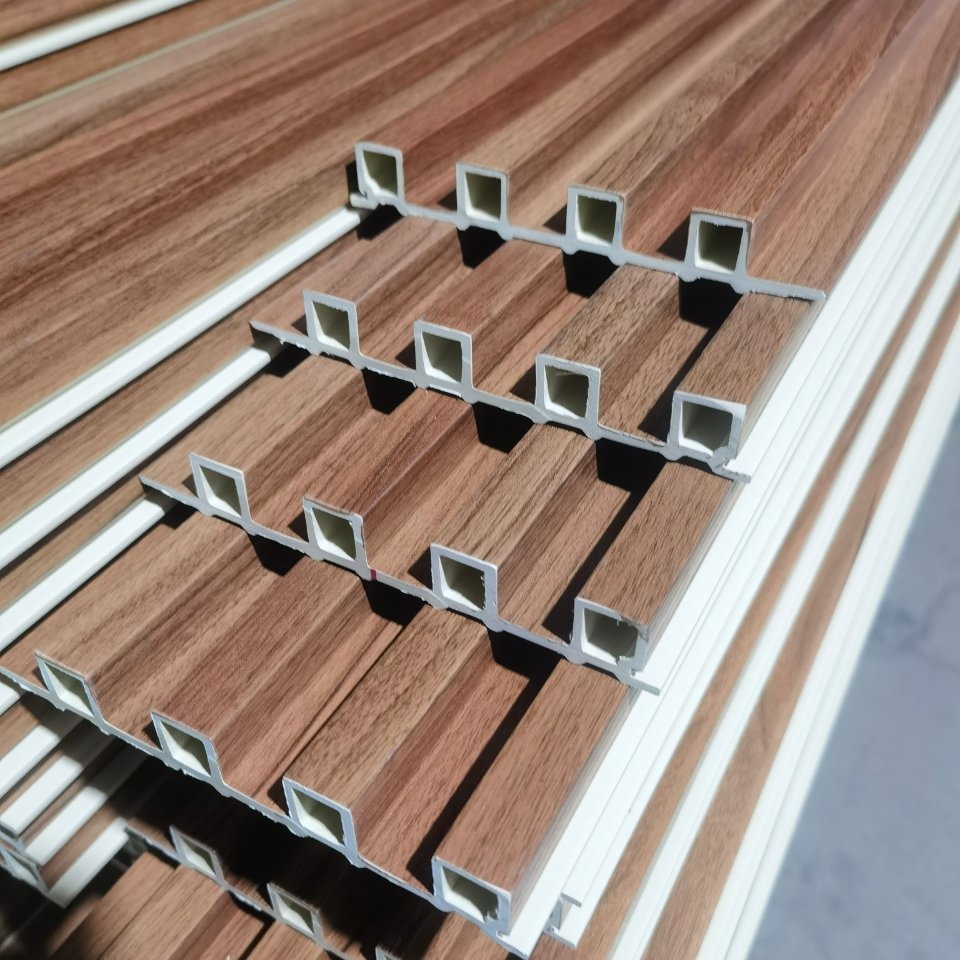 WPC UV Cladding Wood Plastic Fluted 3D Wall Panel for Home Decoration