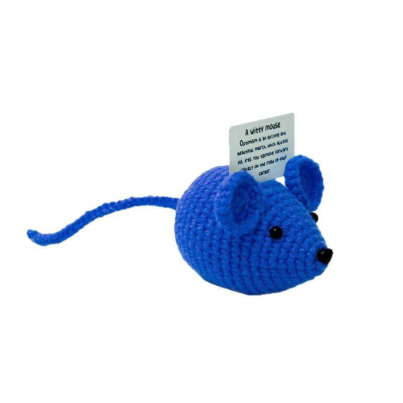 Handmade Crocheted Long-tailed Mice Dolls Artificial Christmas Decorative Objects For Home Or Office Knitted Wholesale