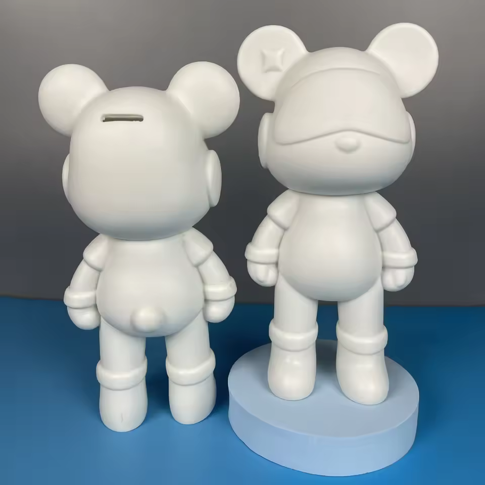 Wholesale In Stock New 23cm Space Bear White Embryo Diy Toys Doll Piggy Bank Cute Children Painted Fluid Bear Home Decor