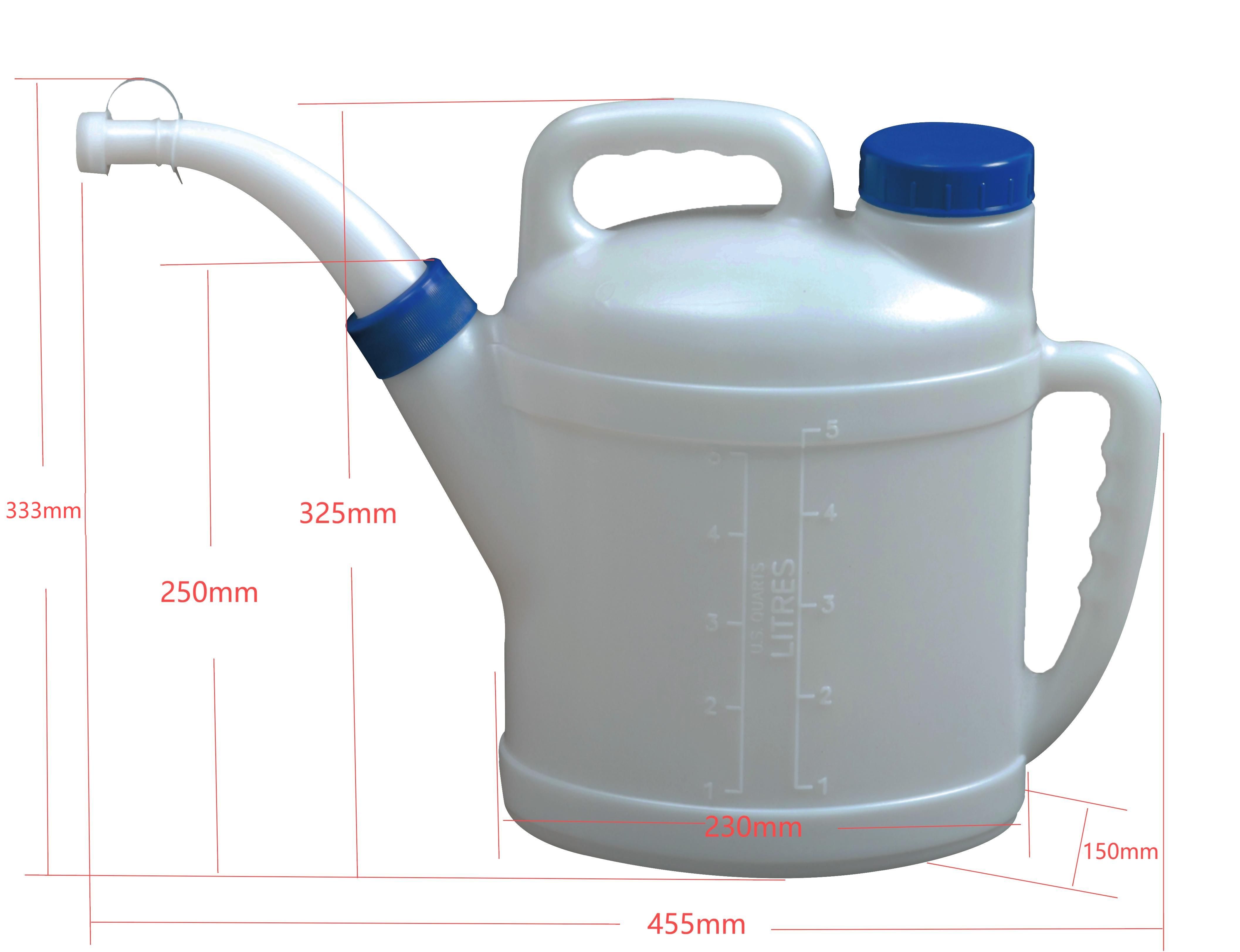 5 Litre Polyethylene Plastic Measuring Jug Oil Dispenser with Lid & Nozzle