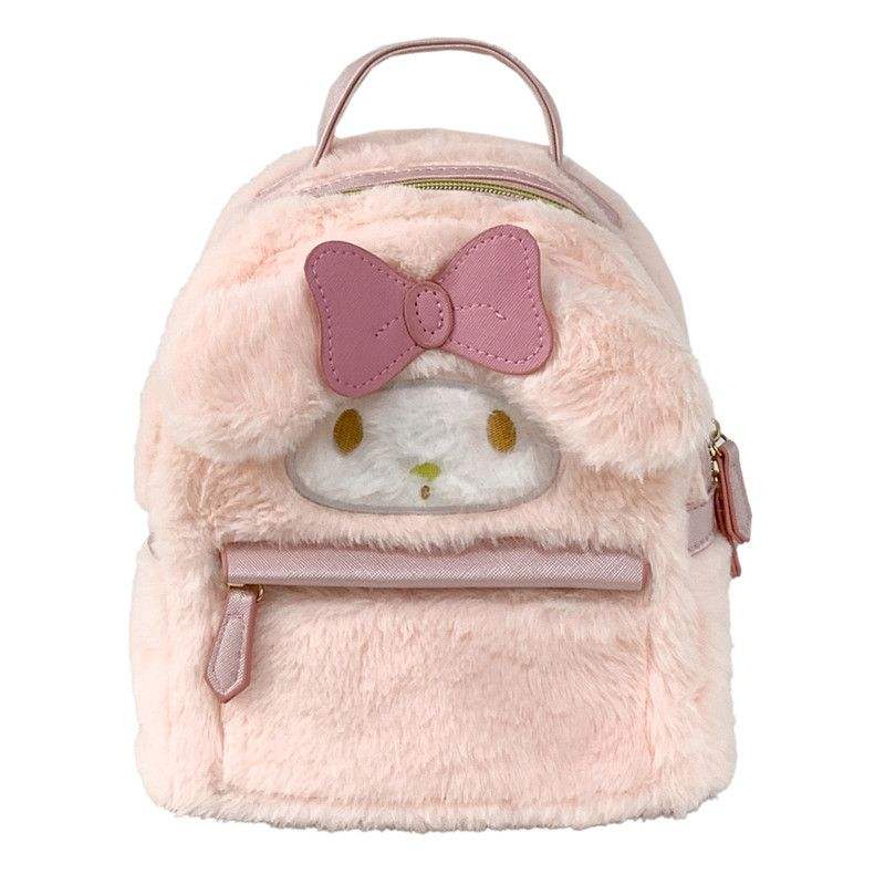 2024 Best Selling Cute Plush Stuffed Backpack My Melody Girl Handbag Gift Melody Plush Backpack