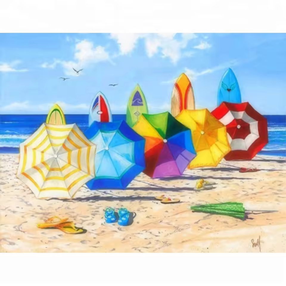 Yuhui Acrylic Diamond Painting Supplier Hot Sale Home Decor Umbrella Resin Art Canvas Painting By Numbers Wall Art.