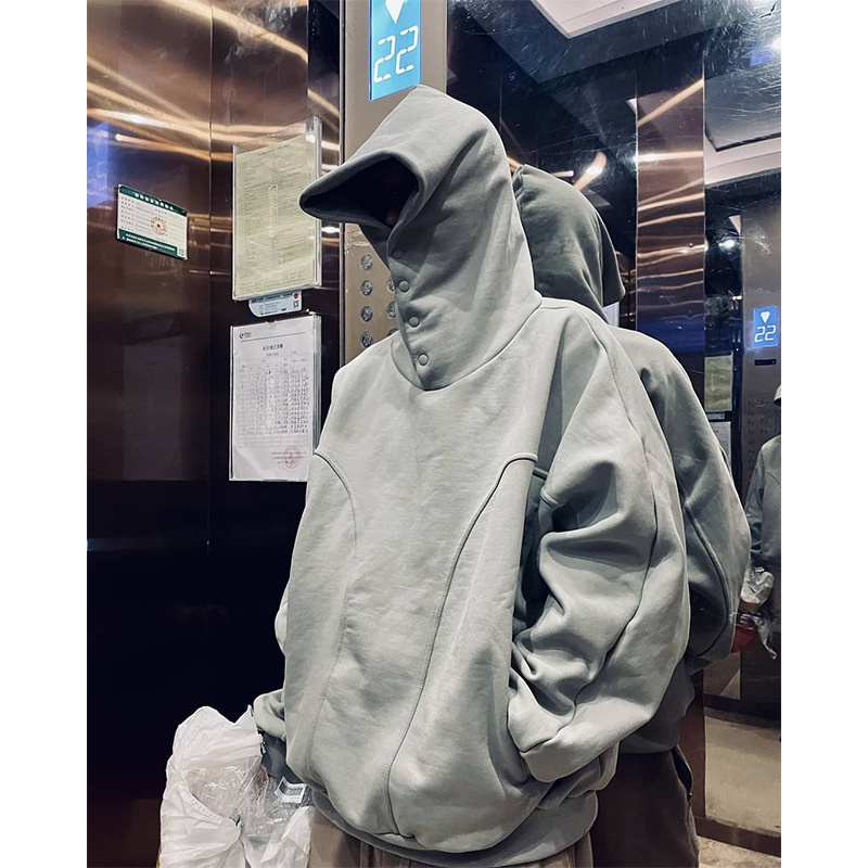 Cutom Design Vintage Men Oversize Winter Button-Down Hooded