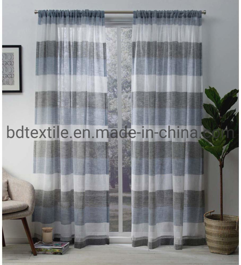 Hot Sale Striped Design Blackout Sheer Curtain Fabric Blind Curtains