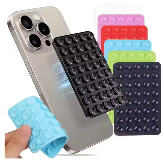 Ready Stock High Quality 40 Cup Silicone Suction Cup Phone Holder Double Side Suction Phone Mount For Makeup For Gym Oem Logo