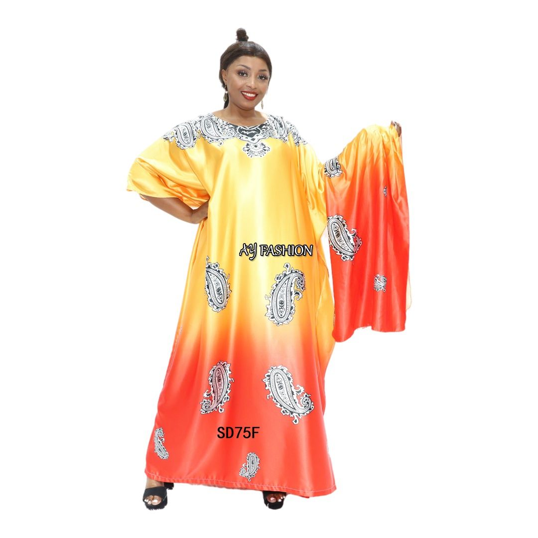 Modest Clothing Satin Maxi Dress Slit Yellow Short Sleeve Nightdress Lady Dress